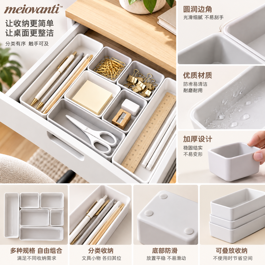 meiovanti™ Modular Office Drawer Organizer Set