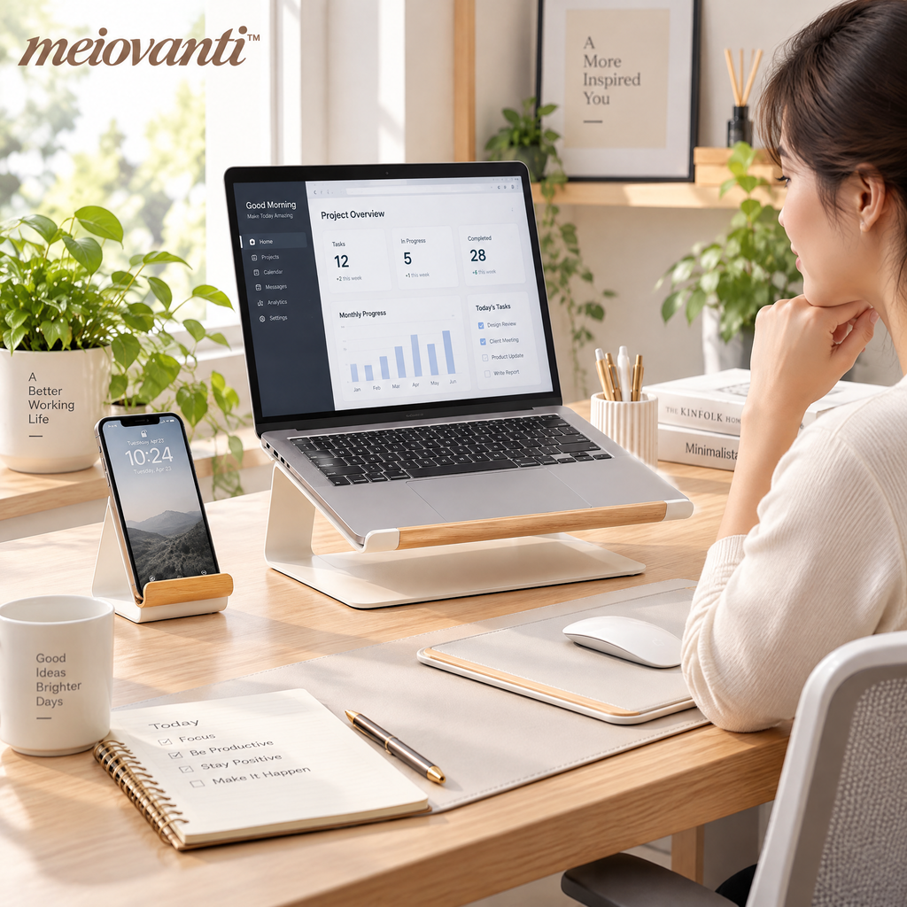 meiovanti™ Ergonomic Laptop Stand & Desk Mat Set - product view 3
