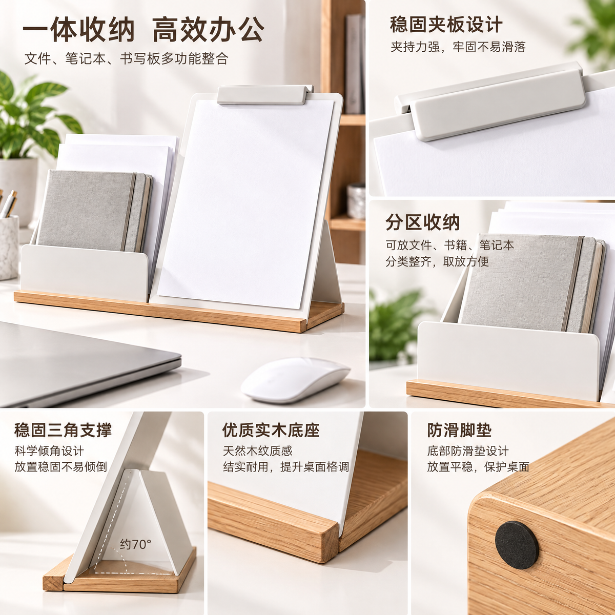 meiovanti™ Desktop Document Stand with Clipboard - product view 2